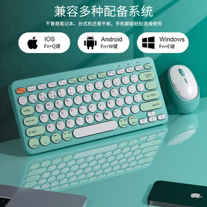 Teclado inalámbrico Tipo C Teclado Púrpura Teclado inalámbrico Compatible con Win 7/8/10, MacBook Pro/Air, Laptop, Púrpura Verde - Product Image 2