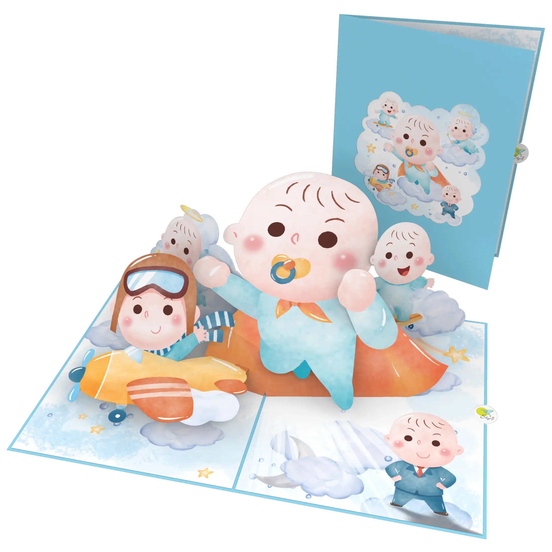 Baby Moments 3D Pop Up Card Servicio OEM Fabricante directo en Vietnam Tarjeta de regalo de bebé para seres queridos