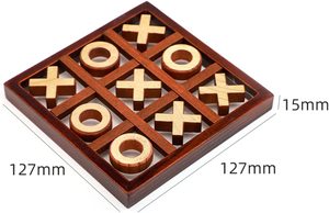 井字游戏小木井字家庭游戏桌游玩具手工实心双人亲子 - Product Image 2