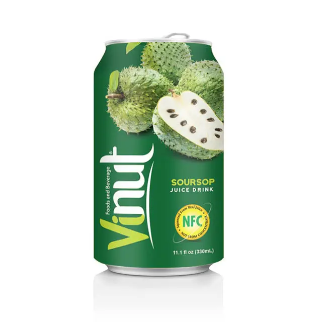 330ml VINUT Canned Soursop Juice Concentrate Fruit Juice Vietnam Suppliers
