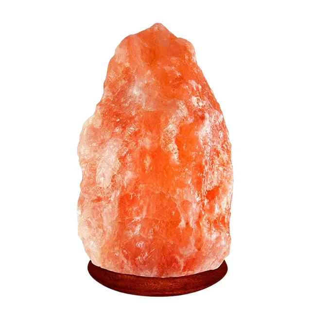 100% Puur Natuurlijk Vervaardigde Vorm Himalayan Roze Zoutsteen Lamp Houten Basis Met Dimmer Schakelaar Uit Pakistan Voor Kunst En Verzamelobjecten