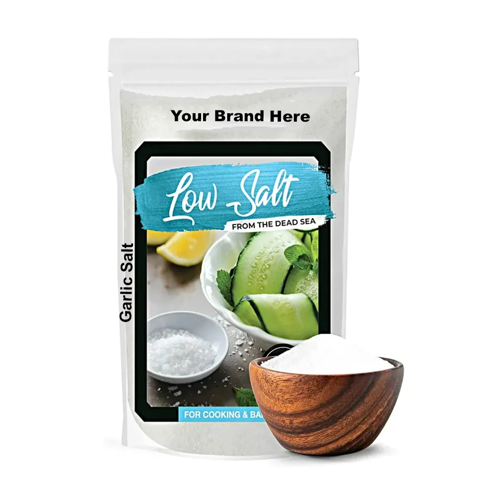 Private Label Low MOQ Less Sodium More Taste Extra Fine Garlic Salt Formula Crafted for the Health Savvy Made in USA