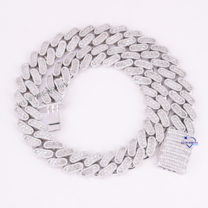 <strong>Deluxe</strong> Miami <strong>Chain</strong> for Men Hip Hop 20mm Baguette Lab Grown Diamond Cuban <strong>Chain</strong> Solid 14k Gold Iced Out Rapper Cuban Link - Product Image 5