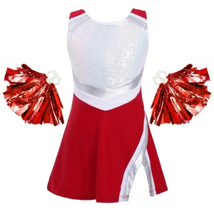 Özel uzun kollu Cheer üniforma gençlik üniformaları amerikan rekabet siyah ve kırmızı CLU-0170 - Product Image 2