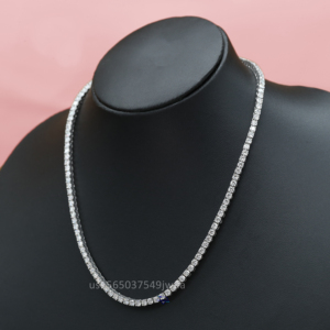 Tenis zincirimizi 14kt beyaz altın içinde sunmak ve erkekler için büyüleyici yuvarlak parlak kesim lab yetiştirilen elmaslarla hazırlanmış - Product Image 4