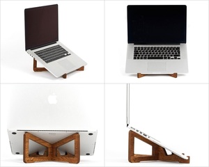 Деревянная настольная подставка для ноутбука, совместимая с Apple MacBook Air Mac Pro и iPad Pro HP DELL Acer Toshiba - Product Image 2