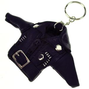 Mais recente modelo PU couro personalizado Biker Club jaqueta Keychain mão costurado moto couro jaqueta anéis-chave