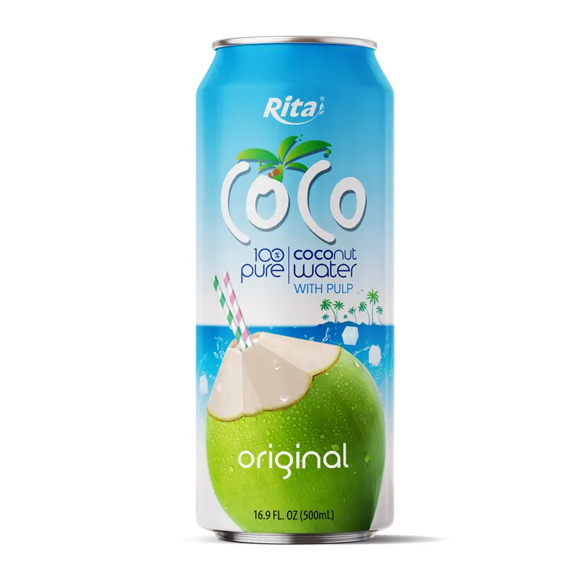 Dispensador de agua de coco, bote de 500ML con Pullp, nuevo diseño