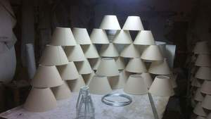 台灯落地灯纹理织物亚麻折扣米色奢华SE手工现代锥形12X25X16厘米