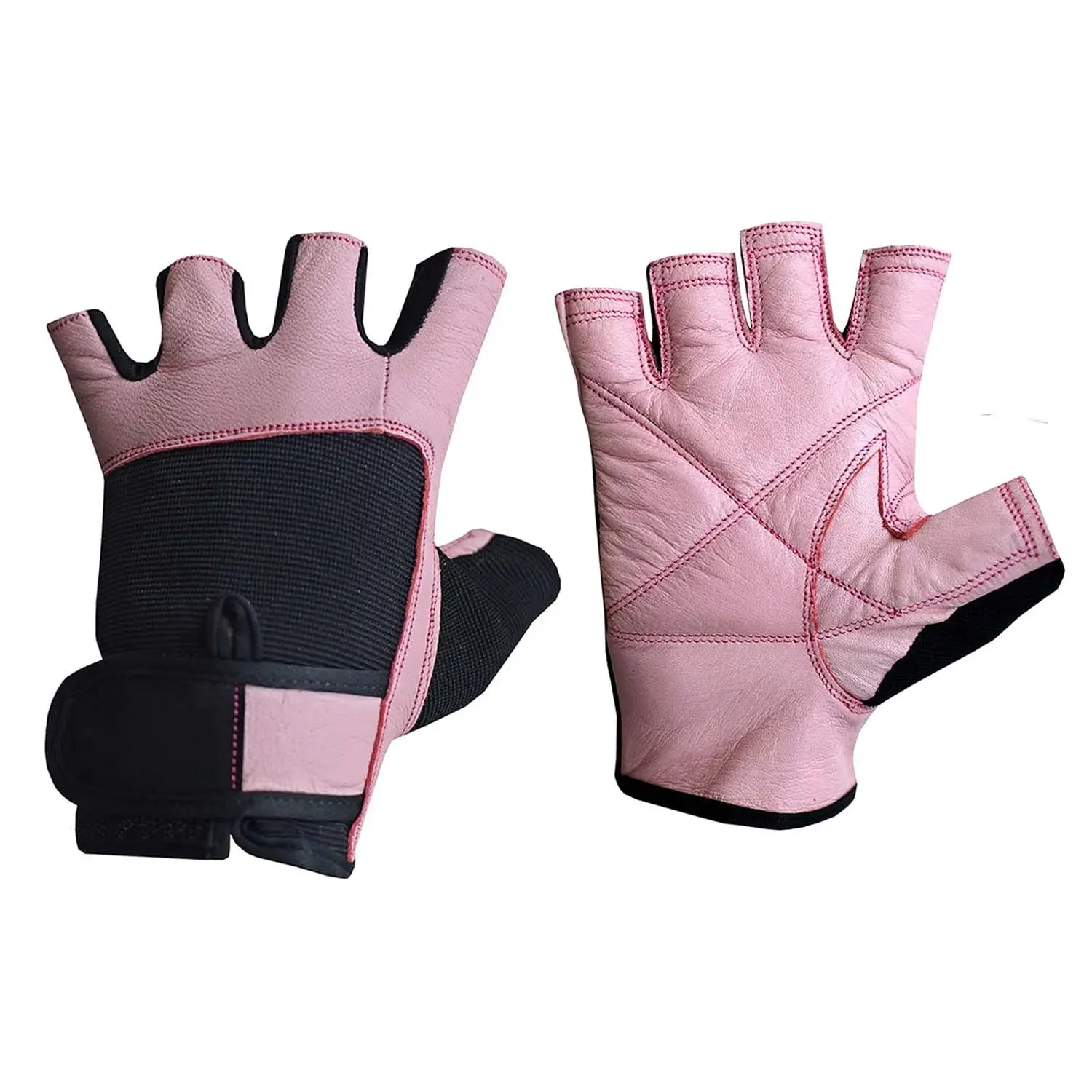 Di alta qualità in pelle rosa signore sollevamento pesi Body Building guanti donne palestra allenamento Fitness senza dita guanti