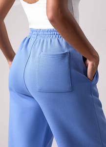 Chất lượng hàng đầu <span class=keywords><strong>Iris</strong></span> màu xanh của phụ nữ xác định Bungee chạy bộ Terry lông cừu mềm cảm ứng vải của phụ nữ Sweatpants của phụ nữ quần và quần - Product Image 2