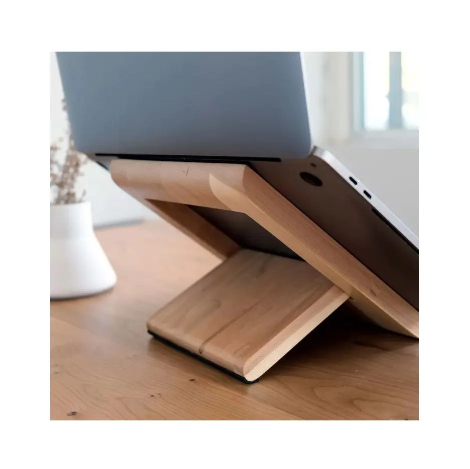 Soporte de madera para portátil de diseño único, soporte de almacenamiento de diseño hecho a mano de lujo para iPad, soporte para tabletas a un precio asequible