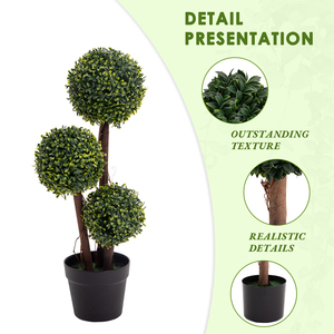 Temu Bán Buôn 4.5ft Trong Chậu Ô Liu Đôi Cây Topiary Gần Tự Nhiên Bóng Nhà Máy Nhân Tạo Xoắn Ốc Cây - Product Image 6