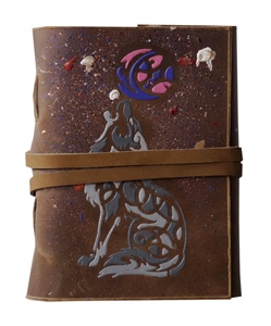El yapımı deri günlük Grimoire Howling kurt tasarım Wiccan boş kitap gölgeler günlüğü askı Wrap büyücülük Pagan - Product Image 5