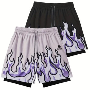 <strong>Custom</strong> Men's Gym Shorts Sublimation Active Workout Running 2 In 1 Double Layer Built In Pocket Compression <strong>Elastic</strong> Waist <strong>String</strong> - Product Image 1