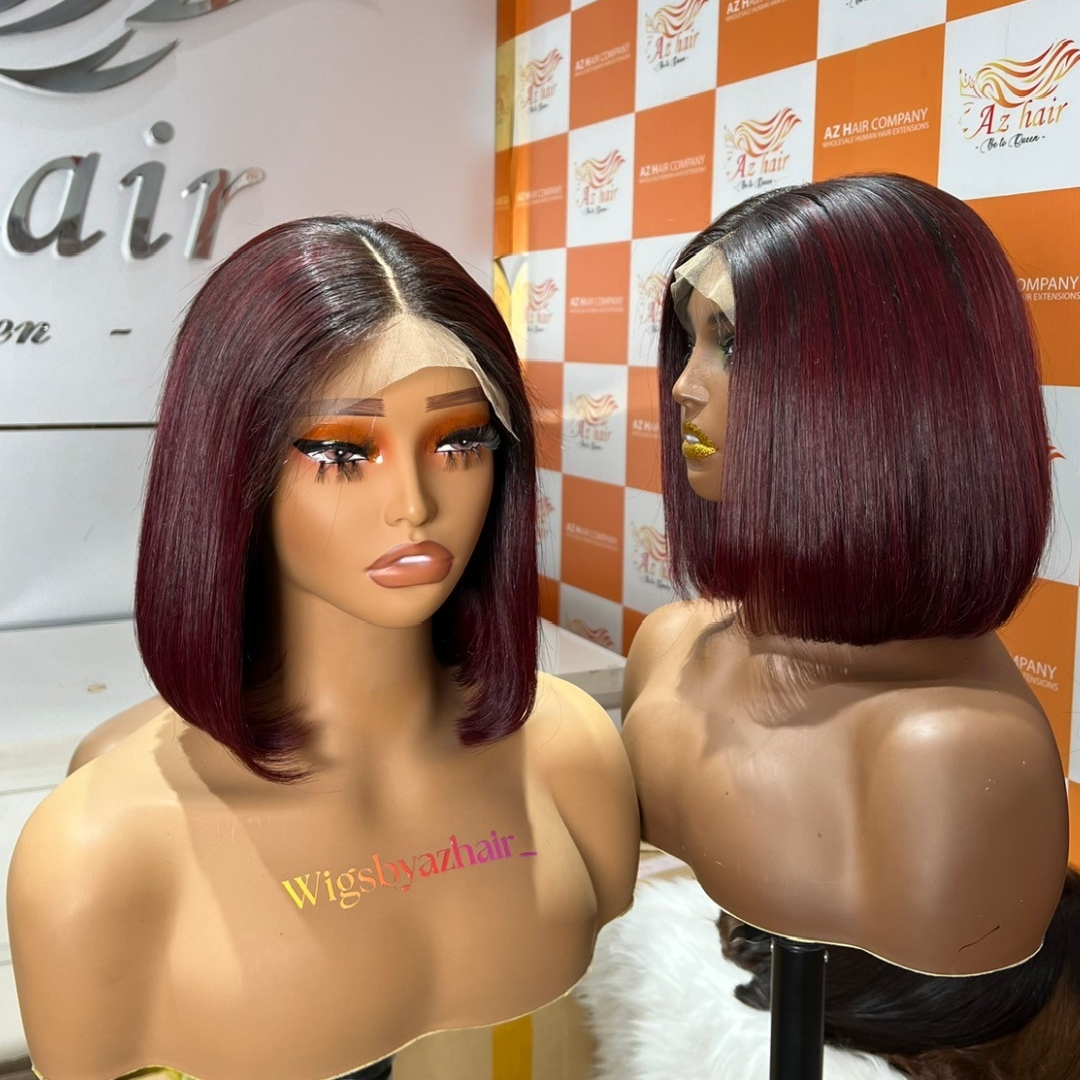 วิกผมบ๊อบเบอร์กันดี