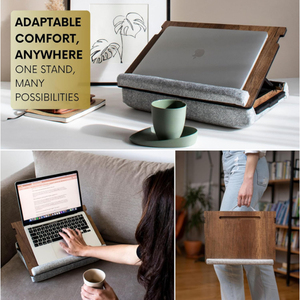 Laptop Tray - Adjustable <strong>Lap</strong> Desk with Cushion, <strong>Lap</strong> Top <strong>Table</strong> for Sofa &amp; Bed, Ergonomic Laptop Stand (Walnut) - Product Image 6