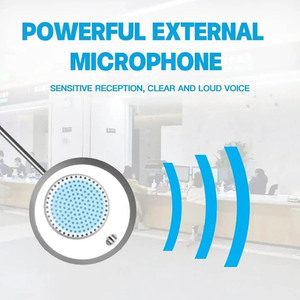Altavoz contador de interferencia bidireccional inalámbrico de plata de 12V Dayetch, sistema de intercomunicación de ventana con cable y funcionalidad Walkie Talkie