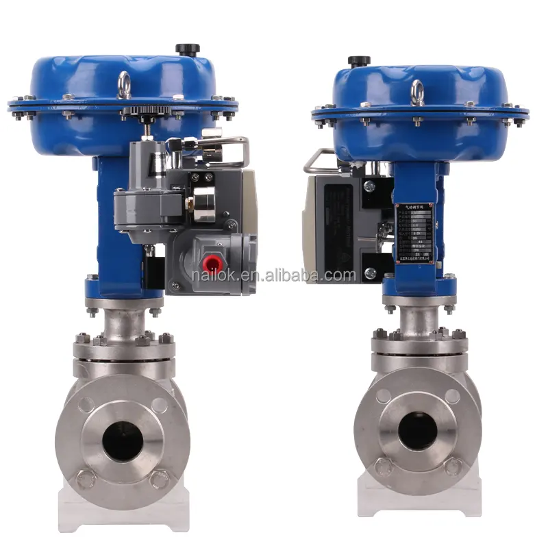 Válvula de globo de vapor de agua neumática, actuador neumático, válvula de Control de diafragma con válvula reguladora posicionadora