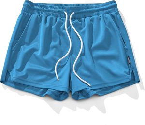 Pantalones cortos de malla personalizables para hombre, Cintura elástica de secado rápido, impresión por sublimación sólida informal de verano, MOQ bajo, cuerda de dibujo con logotipo personalizado - Product Image 1