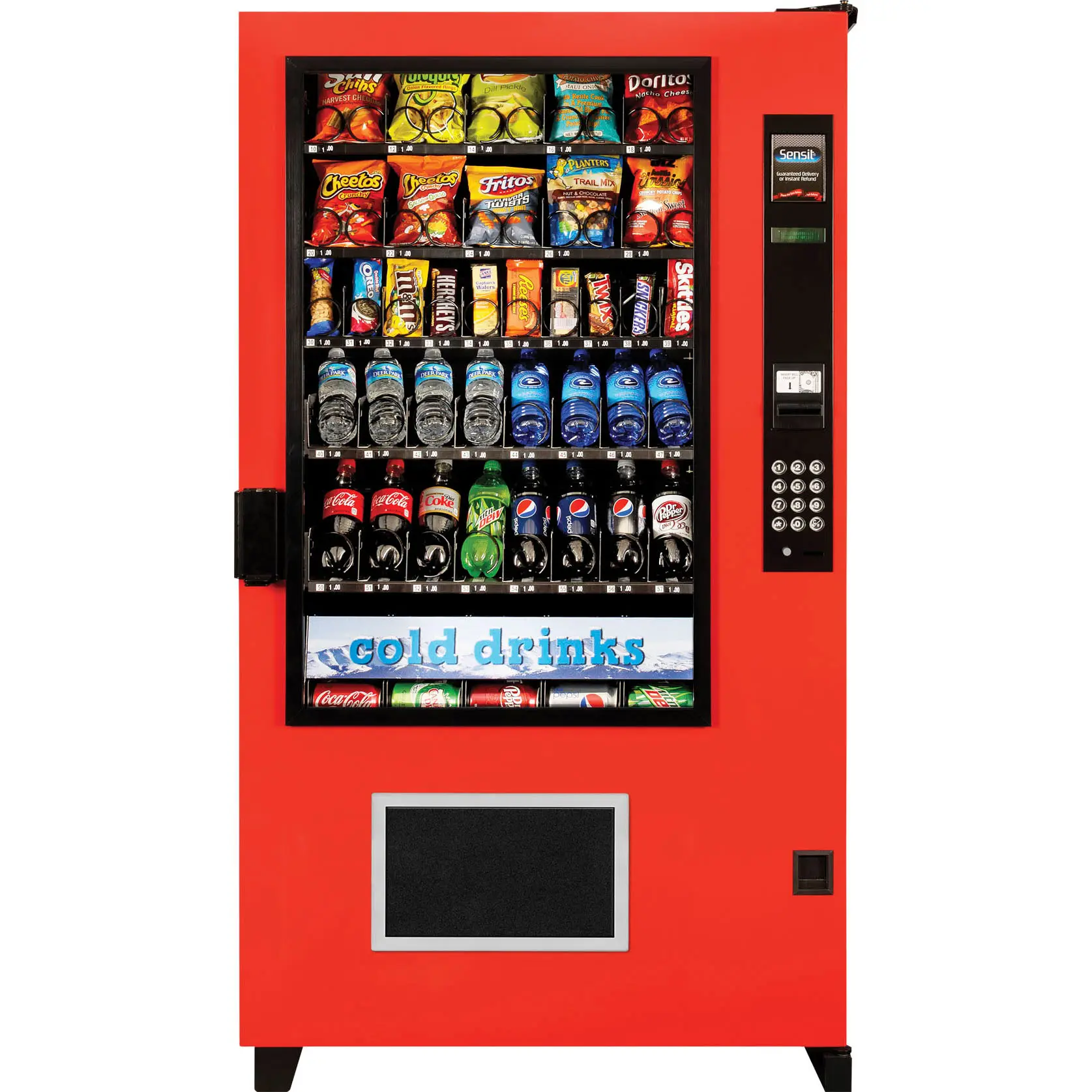 Distributeur automatique de boissons froides avec contrôle de température à double zone disponible et prêt pour l'expédition