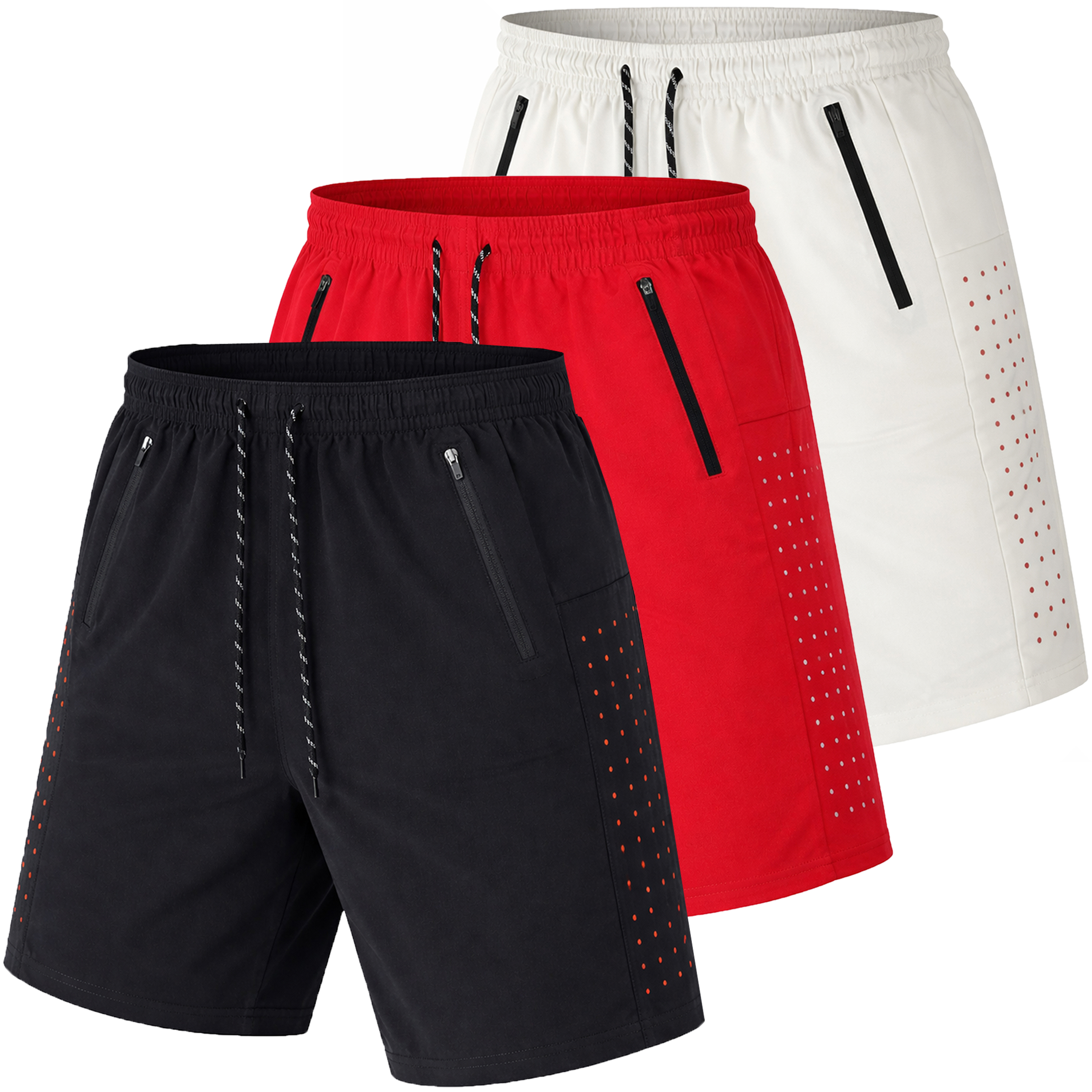 Black & Red & White (Dotted Trim)