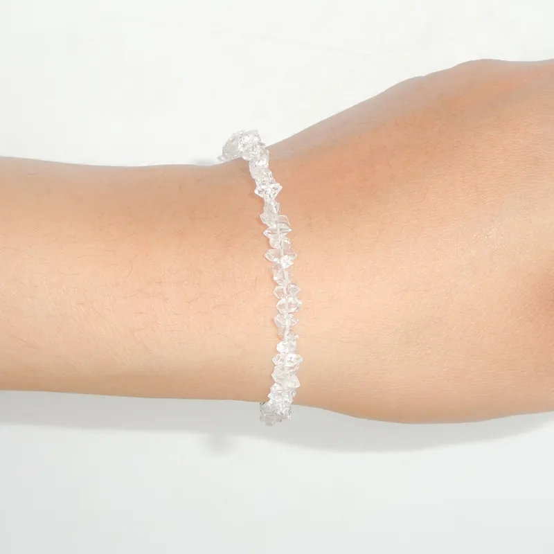 Bracciali in argento con pietre preziose naturali guarigione cristallo Herkimer diamante sfaccettato perline braccialetto gioielli in pietra fatti a mano regali per le donne