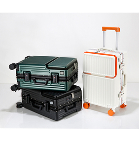 Groothandel 2026 PC Aluminium Frame Koffers 26 Inch 2-delige Set Metalen Trolleytassen Handbagage 20 Inch Vooropening Multifunctioneel - Product Image 6