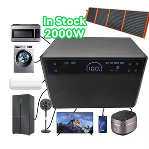 Portable 2000W/2kWh Solar Power Station with MPPT Controller Pure Sine Wave AC <strong>Output</strong> and Flashlight Car Power Source - Product Image 1