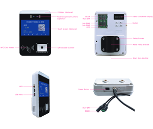 H158 lettore di carte di pagamento per il trasporto pubblico NFC terminale di pagamento macchina con codice QR lettore AFC sistema Bus validor - Product Image 4
