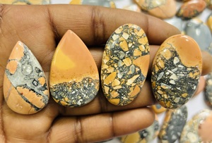 AAA+ Grade Natural Quality Maligano Jasper Cabochon Loose Gemstone <strong>Conglomerate</strong> Stone for Jewelry Making Maligano Jasper Stone, - Product Image 4