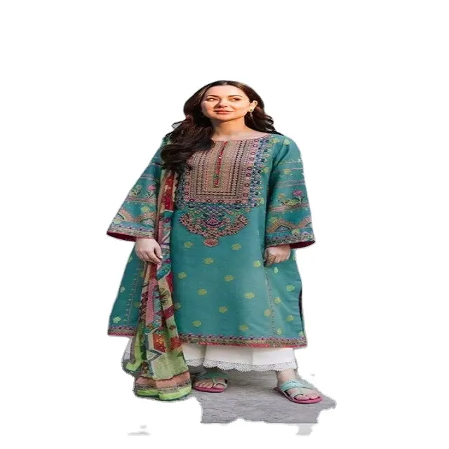 Disfraz de Georgette de imitación con bordado para mujer, traje de estilo indio, paquistaní, Salwar, Kameez