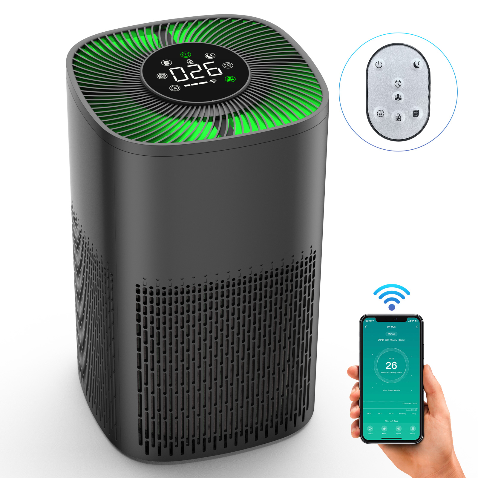 Purificateur d'air noir
