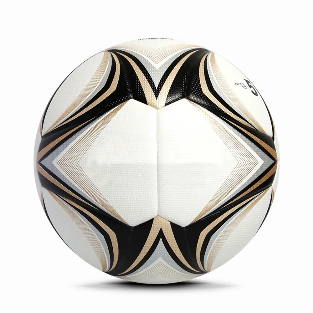 Balón de fútbol cosido a máquina, diseño personalizado, tamaño 5, para entrenamiento deportivo de promoción