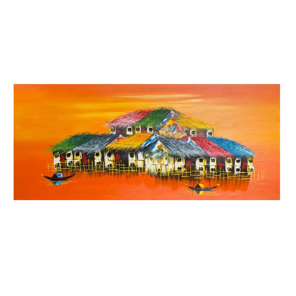 Decoración de Hotel, precio de arte de pared, estilo al por mayor para oficina, decoración del hogar, embalaje estándar o pintura de paisaje personalizada, Vietnam