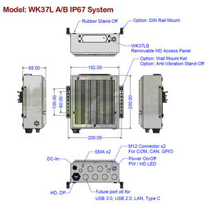 産業用コンピュータは、LAN、USB、およびM12を備えたIP67ケーブルを備えています - Product Image 5