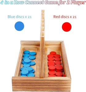Classic Rustic Wooden Shut the Box 4-in-a-Row Strategy <strong>Game</strong> Set with <strong>Dice</strong> <strong>Toy</strong> for Kids Family and Travel - Product Image 4