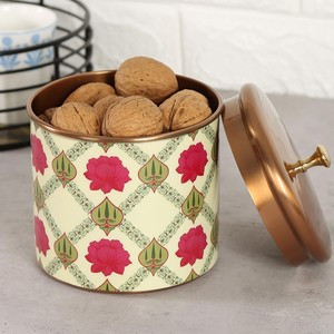 Hint toptan çelik silindirik çerezler konteyner kavanoz emaye Lotus blok baskı ile baharat ve maddeleri içeren için kullanılır. - Product Image 4