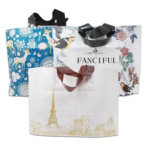 Custom Print Logo Garment <strong>Soft</strong> <strong>Loop</strong> <strong>Handle</strong> Shopping Carry <strong>Colorful</strong> Packaging <strong>Handle</strong> Packing Plastic Bag for Clothes - Product Image 1