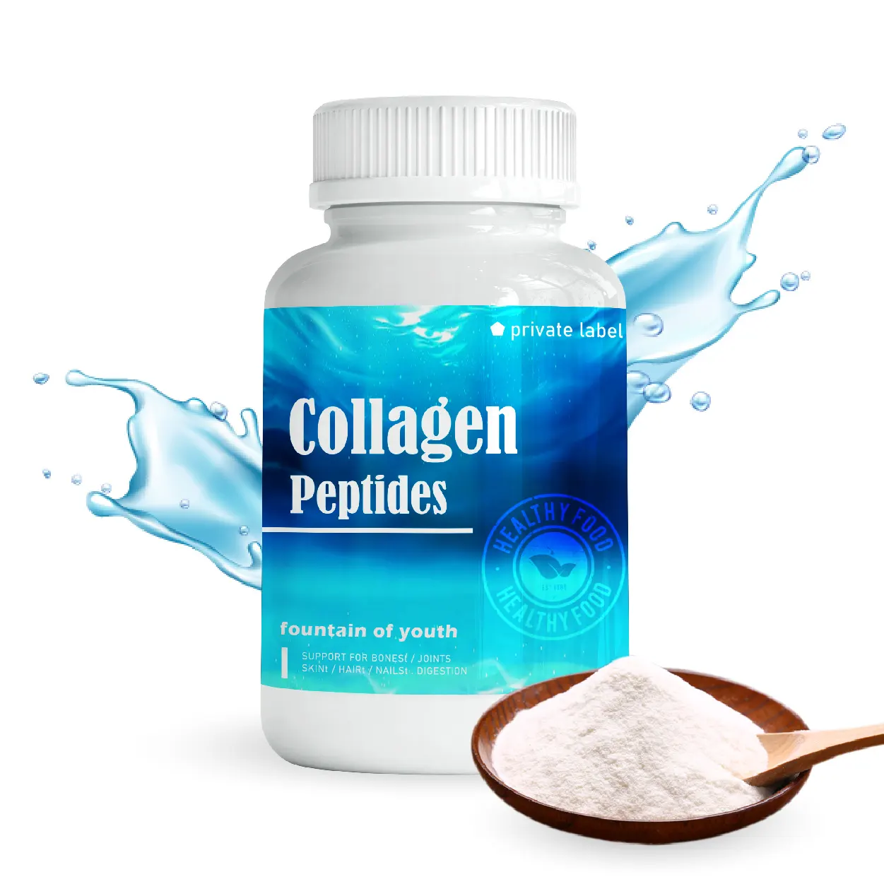 ODM OEM marca propia de alta calidad de alta dosis de colágeno vitamina C cápsulas blanqueadoras para la piel