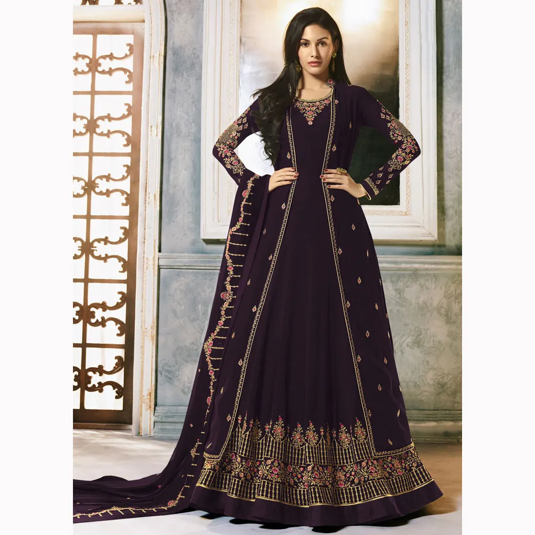Super Luxus ungestickte Kleider Original Pakistan Marke von hochwertigen Chiffon stilvolle und schöne Hochzeits kleidung