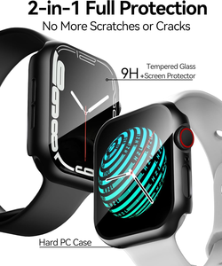 2 in 1 360 Degree Full Watch Tempered Glass Cover Watch Screen Protector Case for <strong>Apple</strong> Iwatch Series <strong>7</strong> 6 SE - Product Image 5