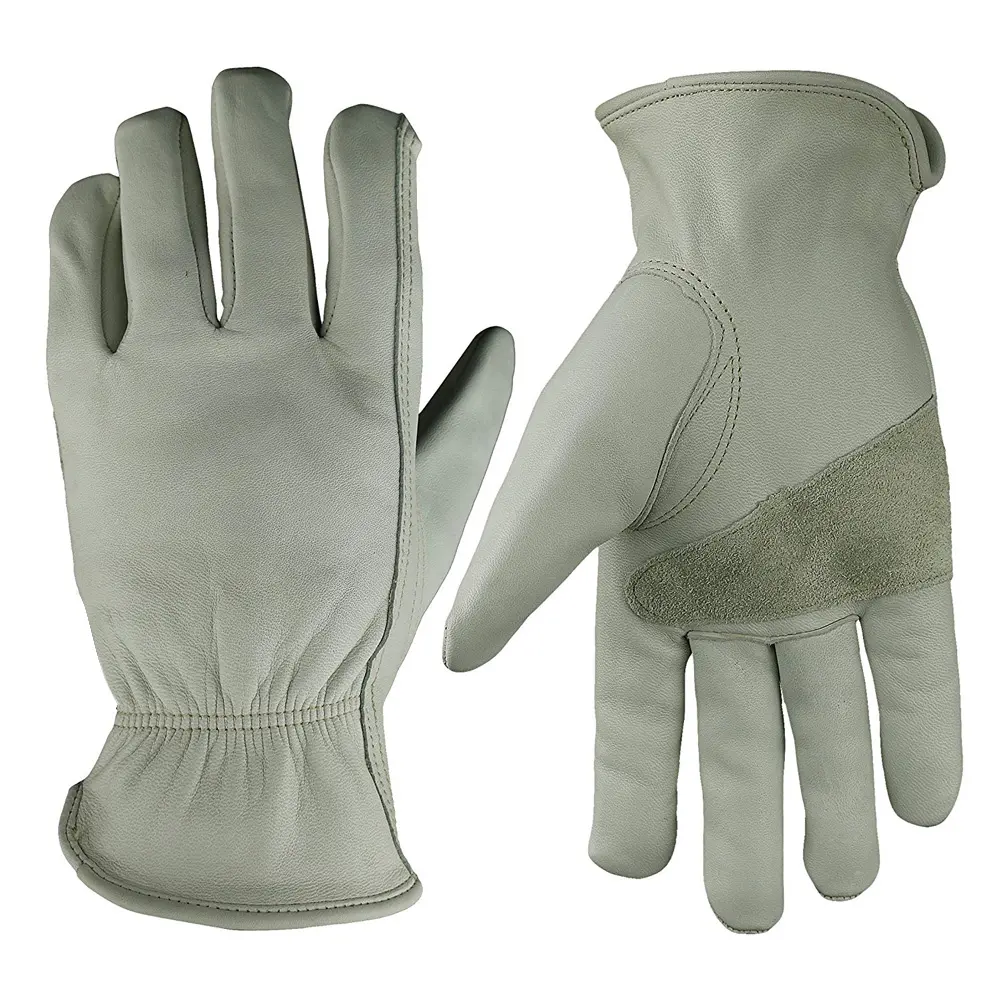 Düşük MOQ yüksek performanslı inek derisi deri çalışma emniyeti eldiveni sıcak satış endüstriyel güvenlik eldivenleri