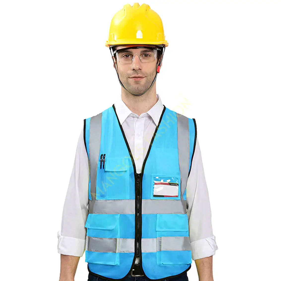 Robuste toile hommes rembourrage doublé hiver travail vêtements gilet réfléchissant sécurité gilet Multi poches vêtements de travail