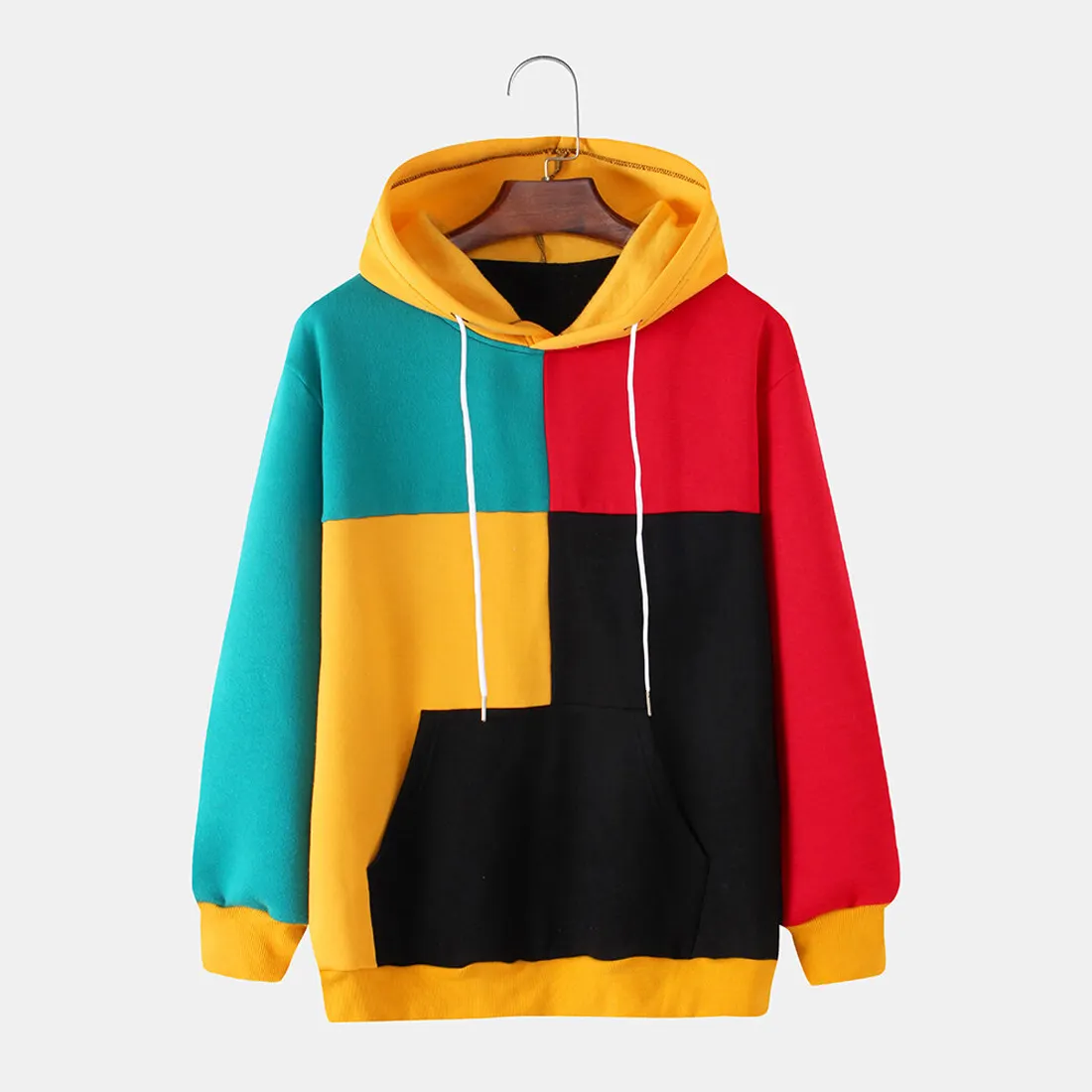 Hoodie motif Puff kustom mode baru Sweatshirt motif busa 3d Hoodie Pullover pria Hem mentah tepi potong berat