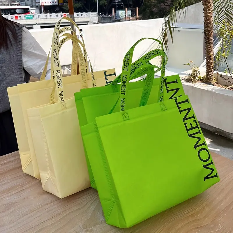 Пользовательские логотип перерабатываемые Нетканые Экологически качественные сумки для покупок в супермаркете
