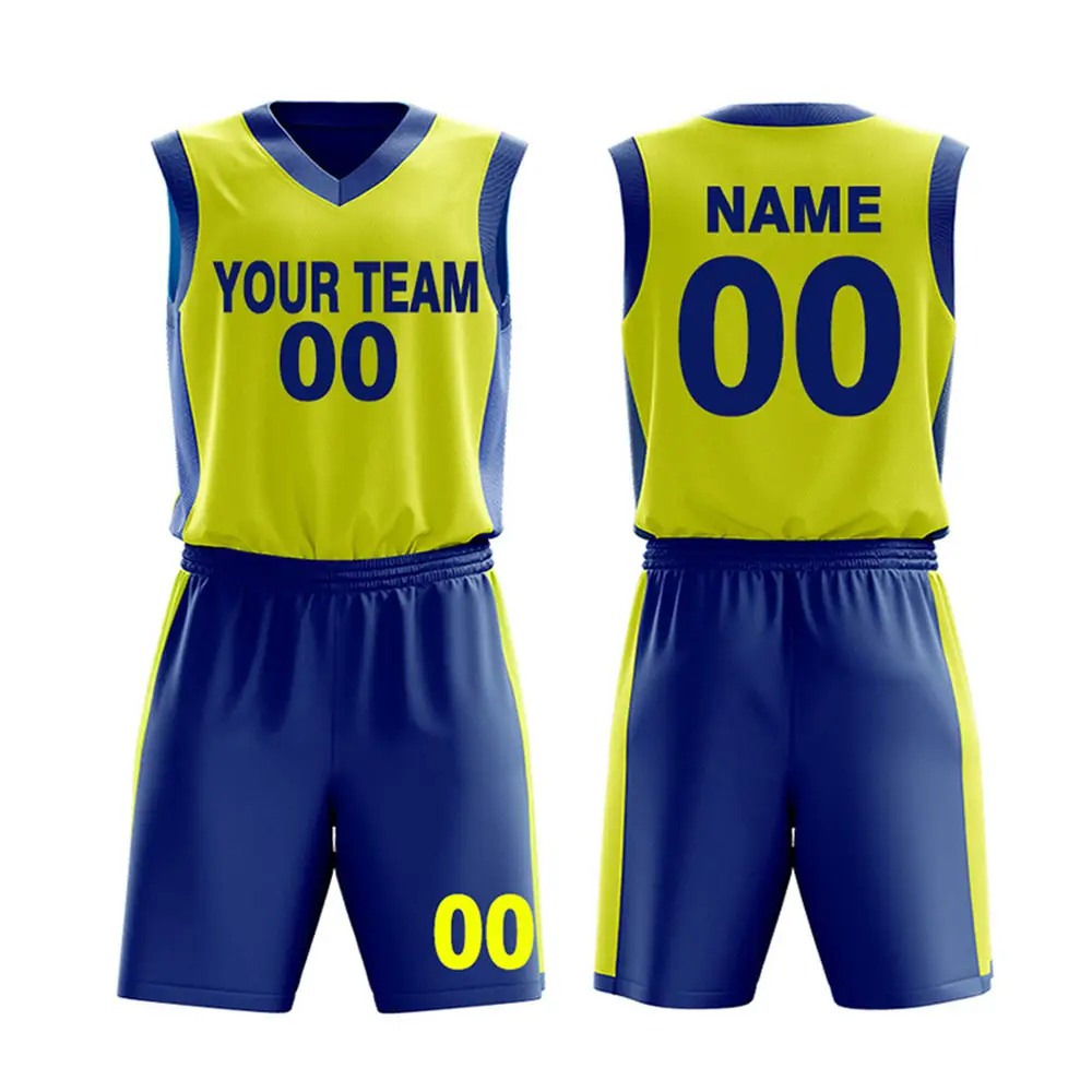 Uniforme de baloncesto reversible al por mayor personalizado barato transpirable de secado rápido Jersey y pantalones cortos uniformes para hombres y mujeres