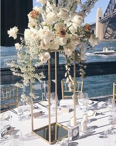 Modern Minimalist Metal Wedding <strong>Centerpiece</strong> with Geometric Patterns for Contemporary and Stylish Event Table Decor - Product Image 2