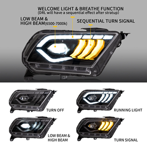 Ford Mustang LED projektör-2010 5th Gen için VLAND 2014 farlar