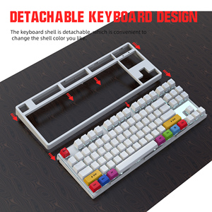 HXSJ L600 87キー高品質LEDバックライト付きオフィスゲームメカニカルキーボードUSBインターフェイスType-Cホットスワップスイッチ新しいワイヤードデザイン - Product Image 5